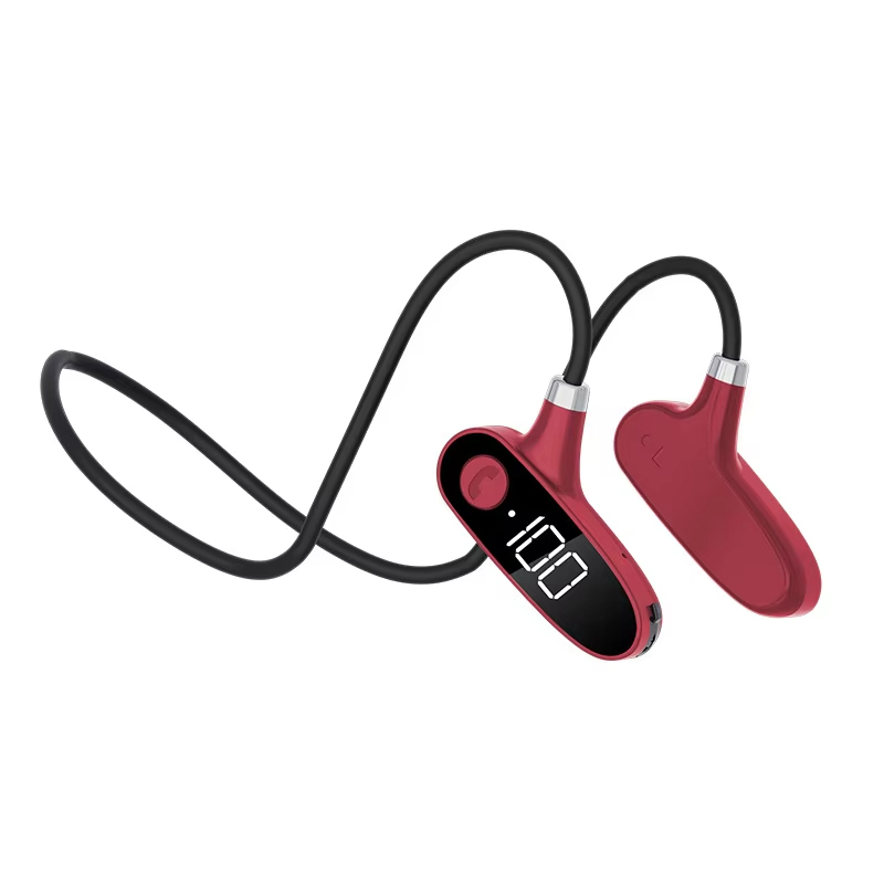 Auricolari a conduzione ossea  h18 auricolari tws impermeabili con display digitale auricolari sportivi wireless auricolari a conduzione ossea: Bianco