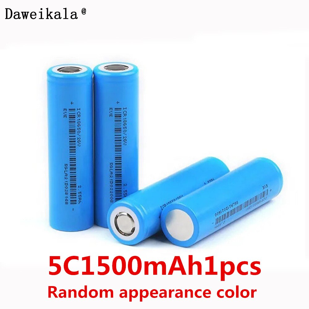 Batería recargable 100% original, 18650, 3000, 2600, 2000, 1500mah, descarga de 3,6 V, 20A, especial: 5C1500mAH1pcs
