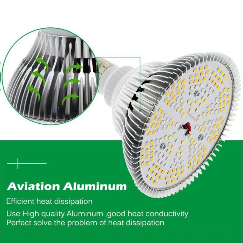 Bombilla LED de 300W para cultivo de plantas, luz de espectro completo, E27, 200 LED, para plántulas de vegetales y flores de interior, 2 uds.