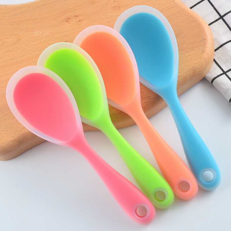 Silicone Rice Spoon Non-stick Silicone Cooking Spoon Anti-scalding Pot Rice High-temperature-resistant Spoon Kitchen Utensil