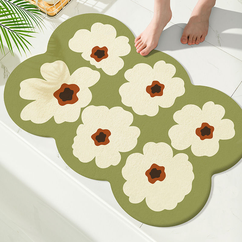 Bathroom Diatom Mud Floor Mat Toilet Carpet Entry Door Mat Toilet Toilet Door Absorbent Non-slip Foot Mat: 50cmx80cm / Light Grey