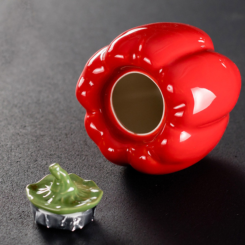 Pepper Shape Ceramic Tea Pot Ceramic Sealed Storage Tank Table Decoration Storage Containers Kitchen Seasoning Porcelain Jar
