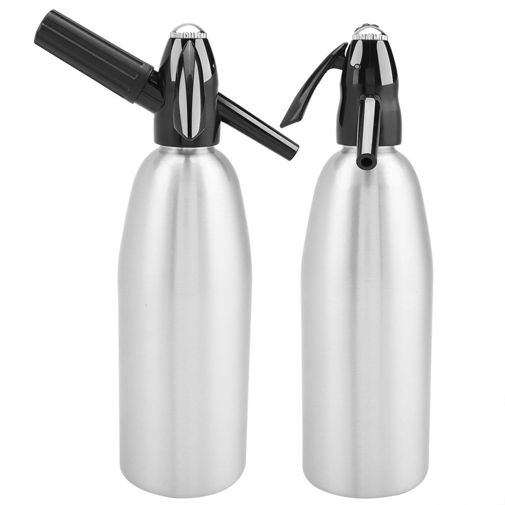 Manuell 1l sodavatten  co2 dispenser vattenbubbla generator kall dryck cocktail soda maskin aluminium bar diy soda maker