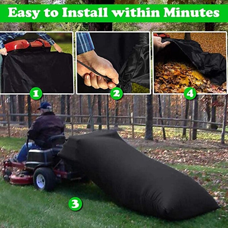Heavy Duty Lawn Tractor Leaf Bag - 244 X 142 Cm Grass Catcher, Anti-Drop, Fits Riding Mowers, 210D Oxford Cloth