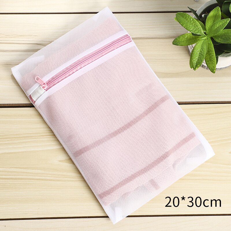 Zipper Mesh Laundry Bag Household Anti-deformation Washing Machine Washing Bag Shoes Airing Dry Tool Underwear Bra Washing Bag: Laundry bag 20X30cm