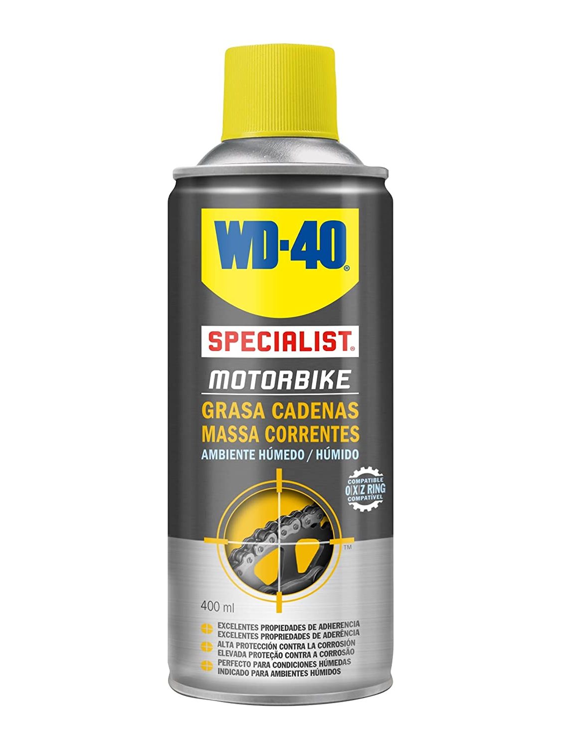 WD-40-Grasa de Cadenas para motocicleta, Spray de 400ml para cajas, transmisores y anillos