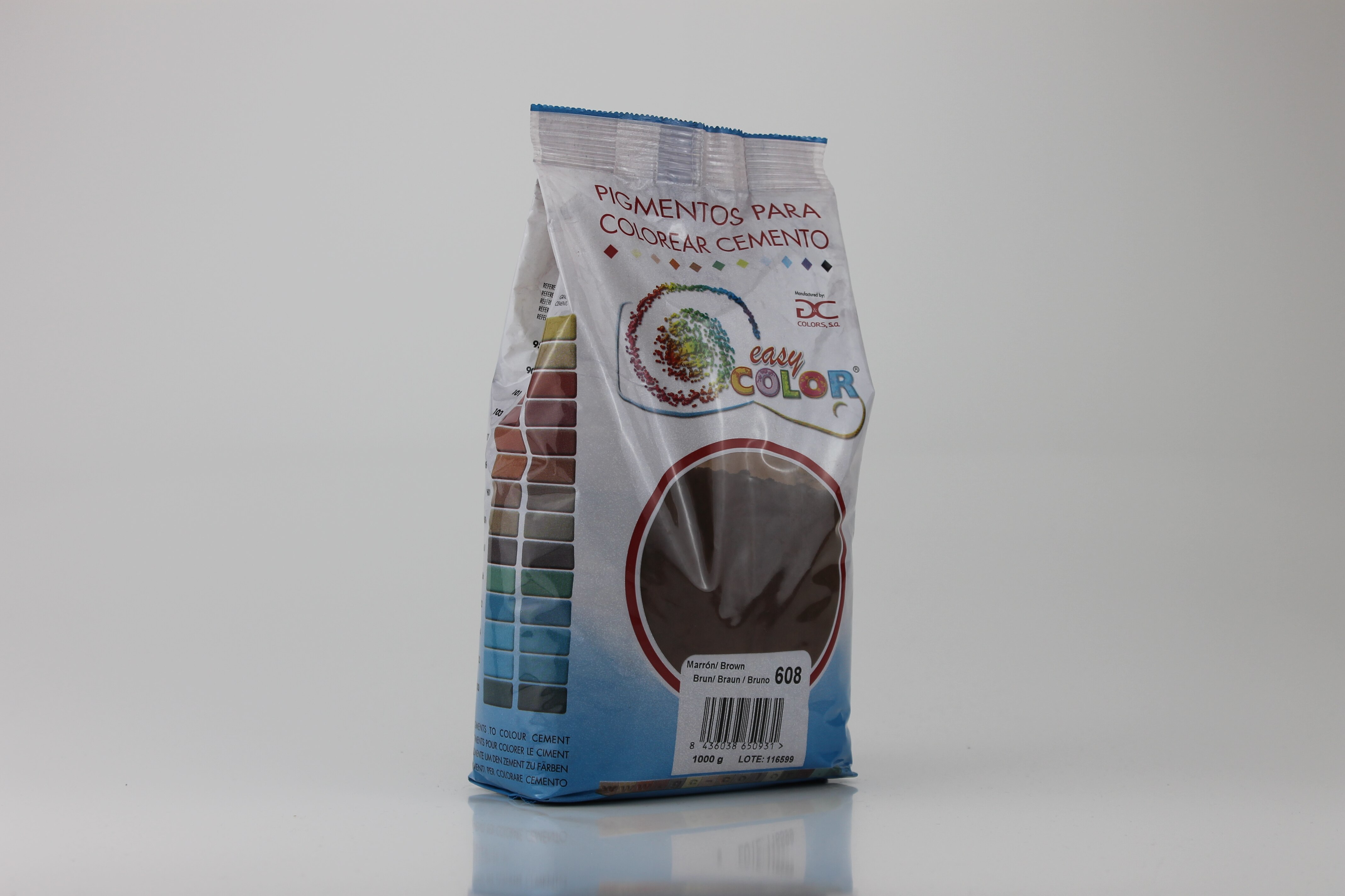 EasyColor Marrón 608. Pigmento marrón para cemento, mortero, hormigón y pinturas al óleo.