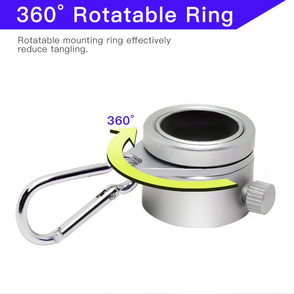 2 stk aluminiumslegering flaggstangringer 360 gradere roterende flaggstang monteringsringer sett med karabinkrok til 0.6 til 1.26 tommers flaggstang