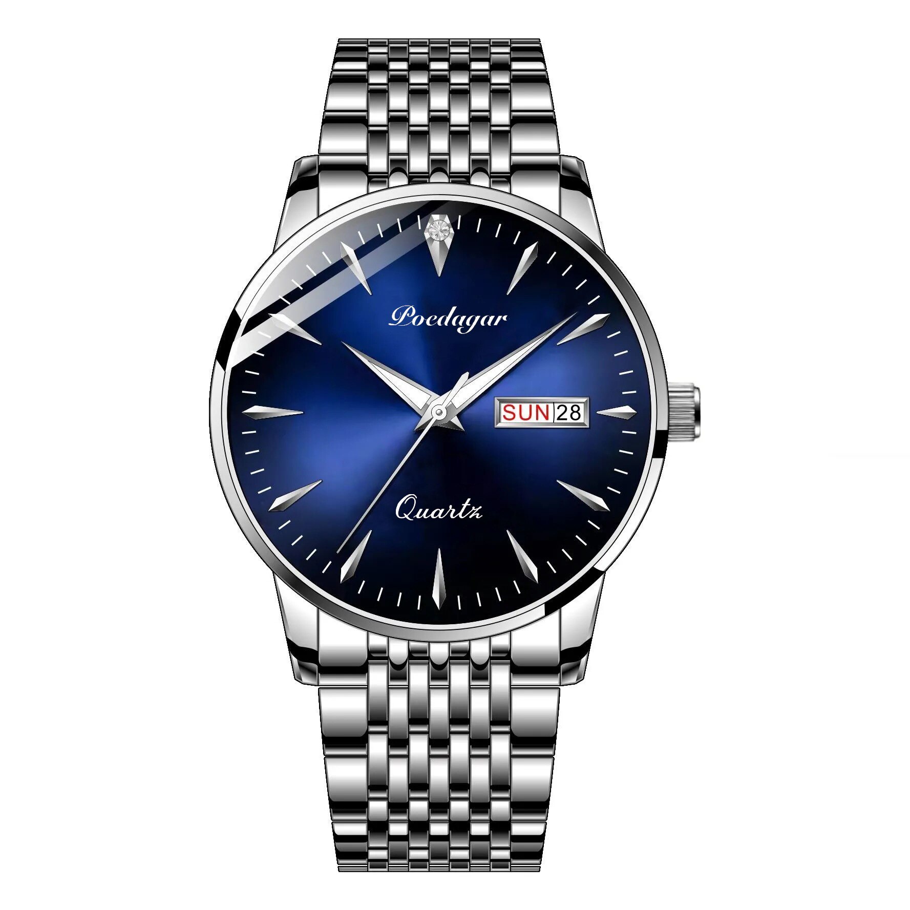 Podagar-reloj deportivo de lujo para hombre, cronógrafo de cuarzo, con fecha, resistente al agua, Masculino,: blue