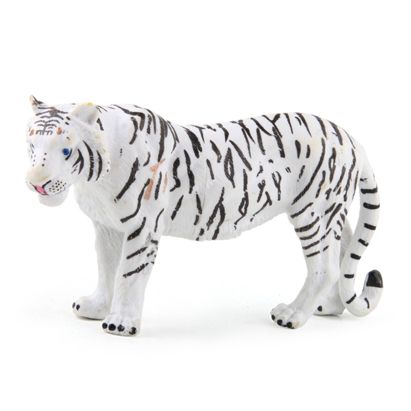 Mini Wild Plastic Animals Models Toys Kit Jungle Realistic Animal Figure Set: White tiger