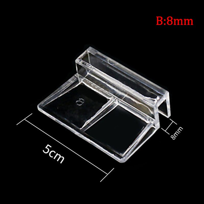 1pc 6/ 8/10/12mm Aquarium acrylic clip glass cover bracket Fish Aquatic Holder: Scarlet