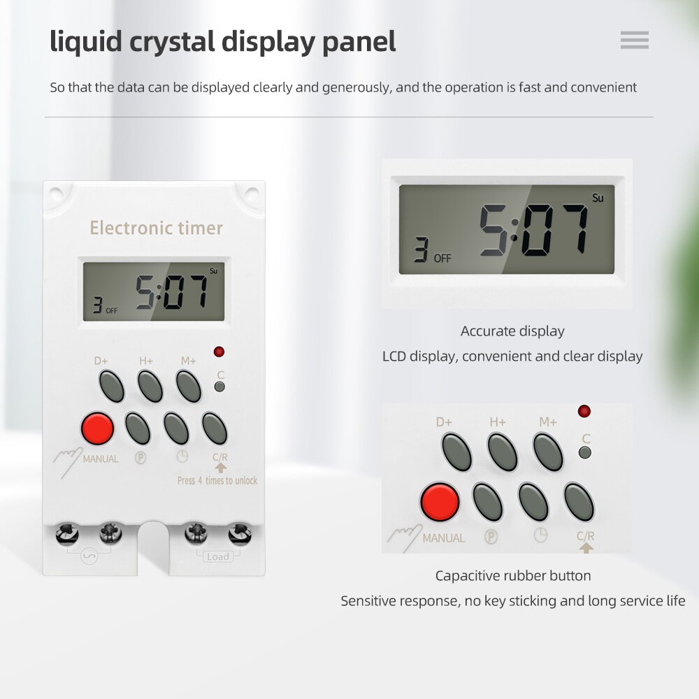 Digital Timer Switch Time Relay 220V Programmable Timer Plug Smart Socket For Universal Electric Appliance KG316T-II