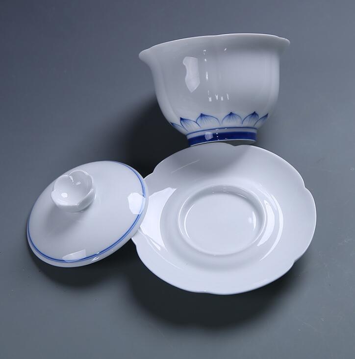 160ml håndmalte keramiske gaiwan orkidé/lotusrot kung fu tesett te terrin dekkskål kopper leire sancai tebolle