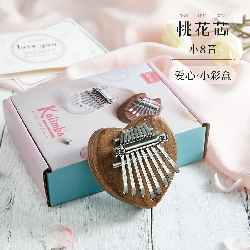 Kalimba duimharp karin bach mini vingerpiano draagbare 8- tonige dubbele vingerpiano kristallen kaart lymfe