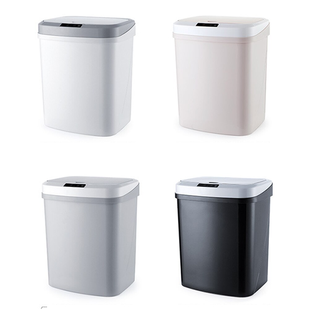Papeleras de plástico recargables con Sensor inteligente para dormitorio y oficina, cubo de basura automático silencioso, cesta de papel para el hogar