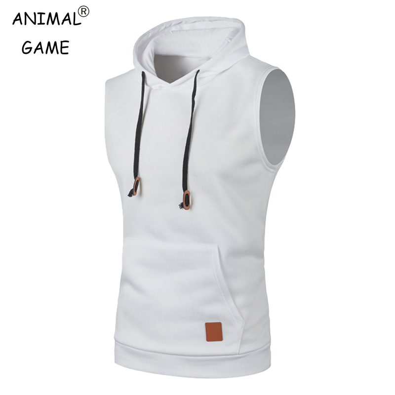 Heren mouwloze hoodies mode casual hooded sweatshirt heren bodybuilding tanktop sportief shirt vest vest gym