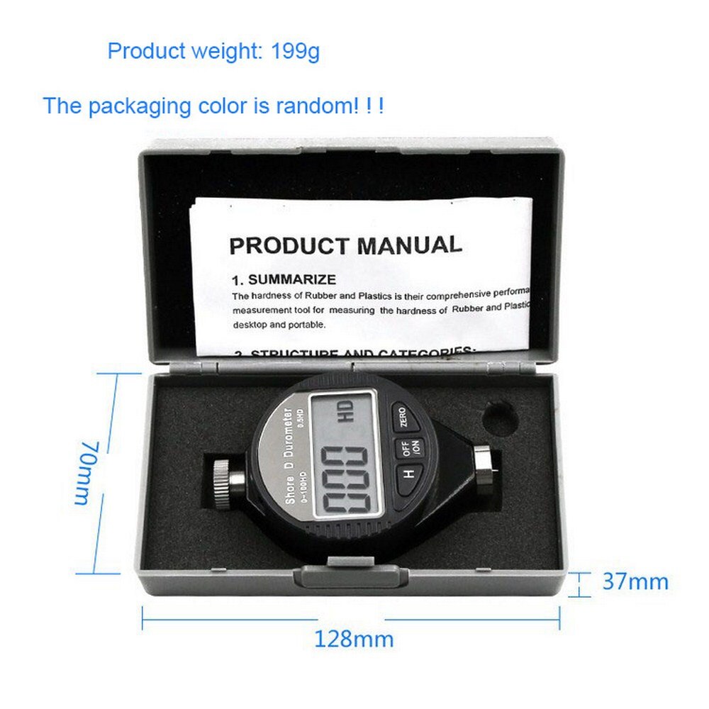 Durometer Tester LCD Display Digital Electronic Shore hardness analyzer 0-100HA Shore C D Meter For Rubber Plastic Leather