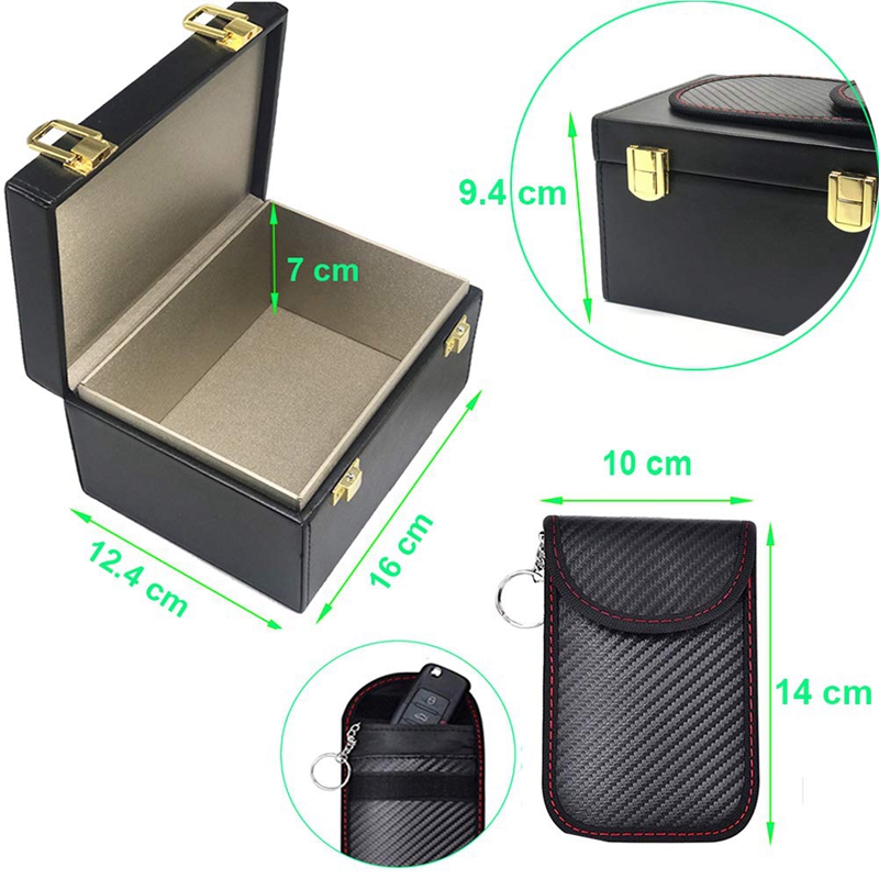 Anti Theft Faraday Box, RFID Keyless Car Security Phones Cards Call Faraday Shielding Box Protector Blocker Storage Box Keyless