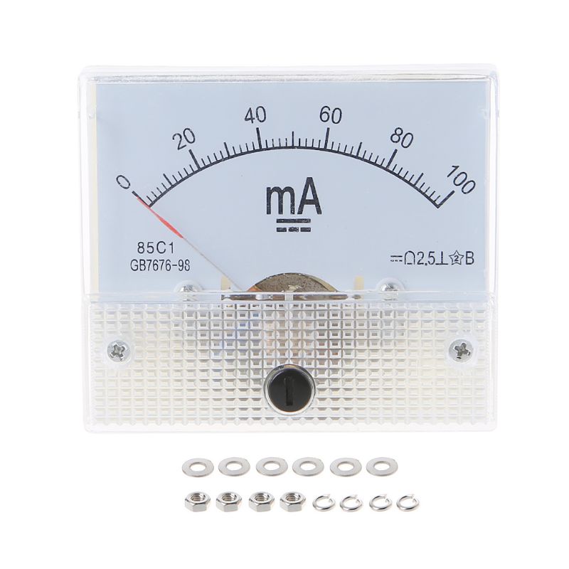Mechanical Pointer Type Ammeter DC Analog Current Meter Panel AMP Gauge 1A/2A/3A/30A/50A/100A/50mA/100mA/200mA/500mA