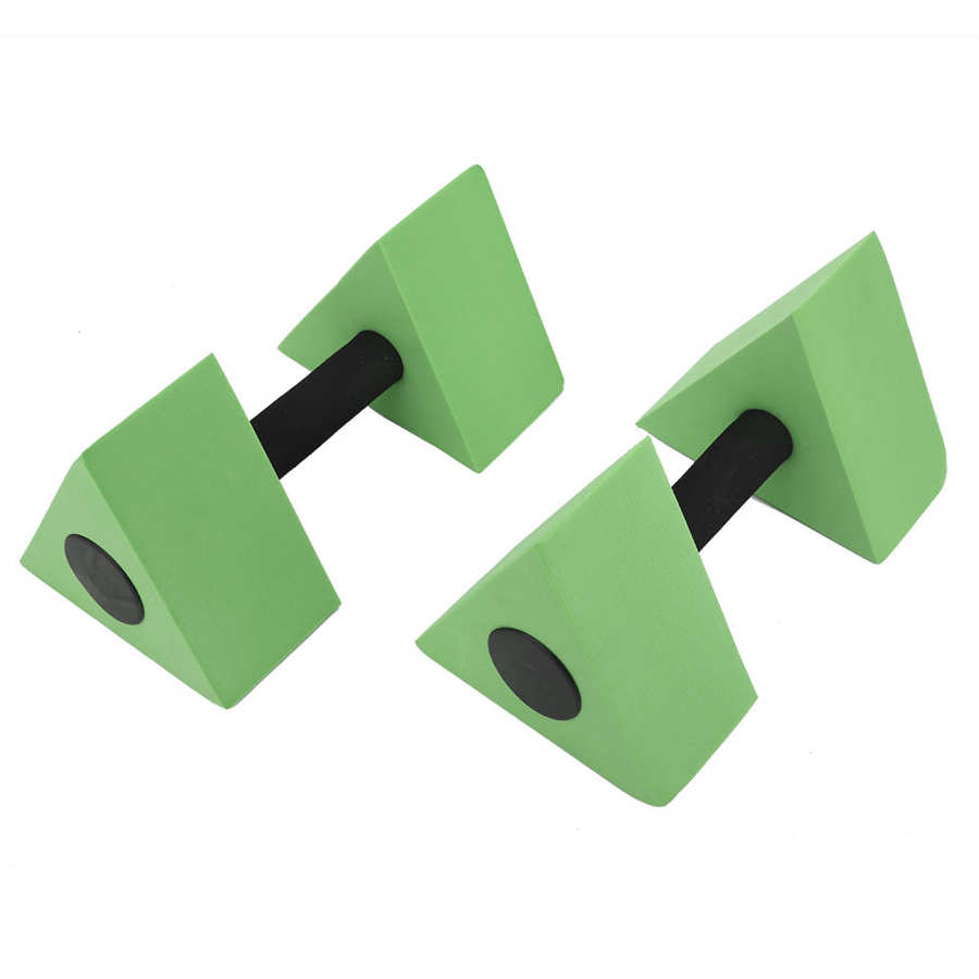 2PCS Floating Triangle Dumbbells EVA Water Foam Floating Dumbbell Swimming Pool Weight Aerobics Automatic Float Water Dumbbell: Green