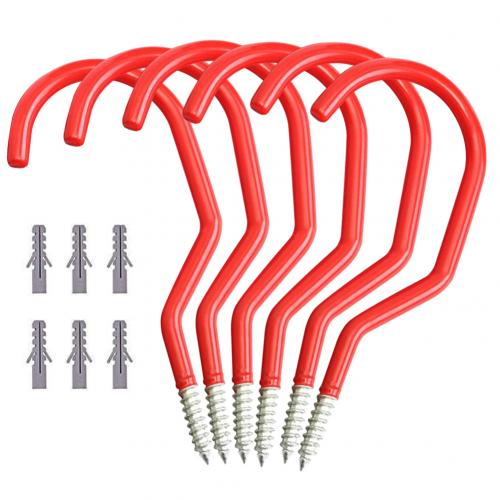 6 stk sykkel sykkel sykkel garasje veggfeste oppbevaring krok henger stativ brakett sykkel tilbehør: Rød