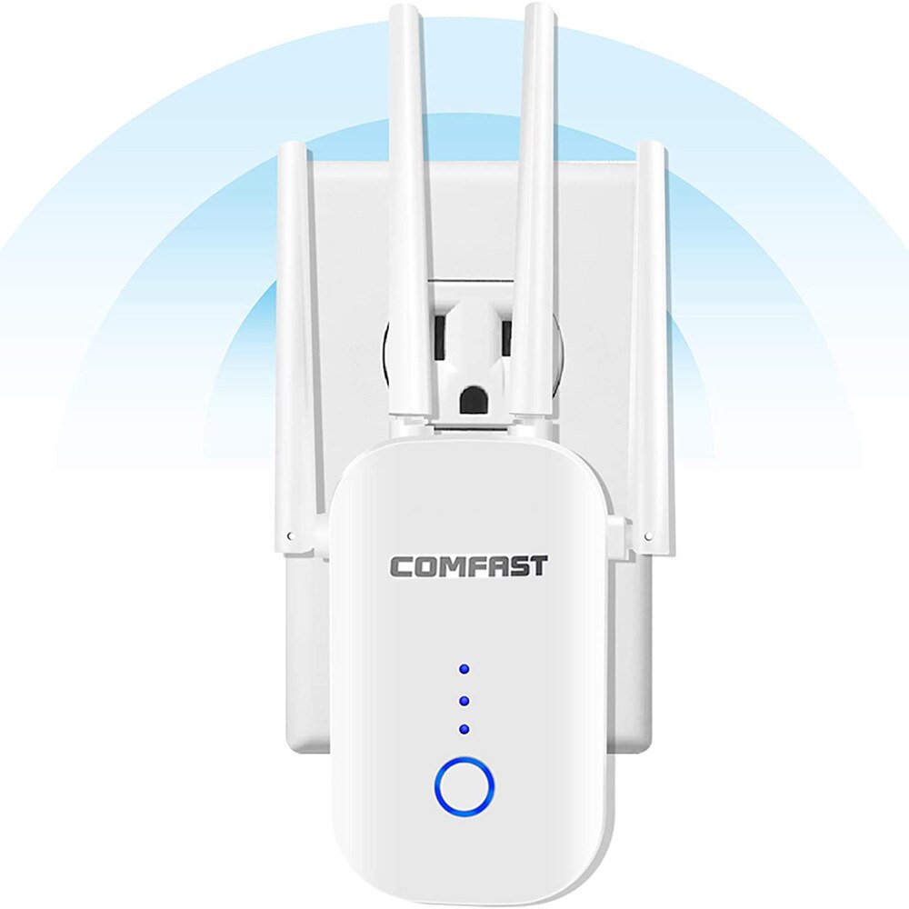 1200Mbps Wifi Extender Signaal Booster Voor Thuis Dekking Tot 3000 Sq. Ft En 25 Apparaten 2.4 &amp; 5Ghz Dual Band Internet Versterker