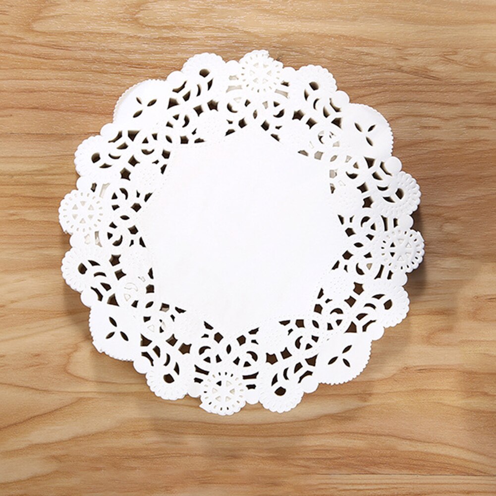 160Pcs 10.5/11.5/12.5 Inch Wegwerp Cake Papieren Borden Ronde Kleedje Kant Snack Papier Placemat Voor Desserts vinger Voedsel Muffins