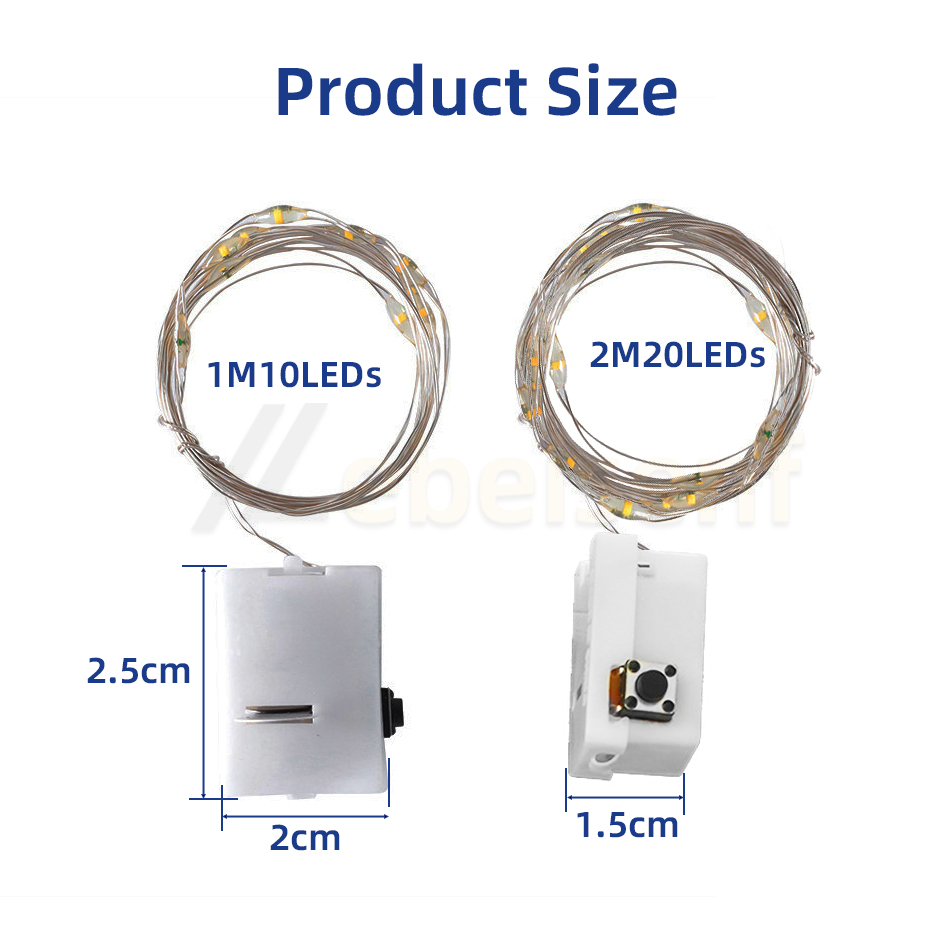 10/5 Stück LED-Lichterkette, 3-Modus-Lichterkette, Knopfbatterie, Weihnachtsdekoration, Party, Hochzeit, Garten, neuer Weihnachtsbaum, Jahresdekoration