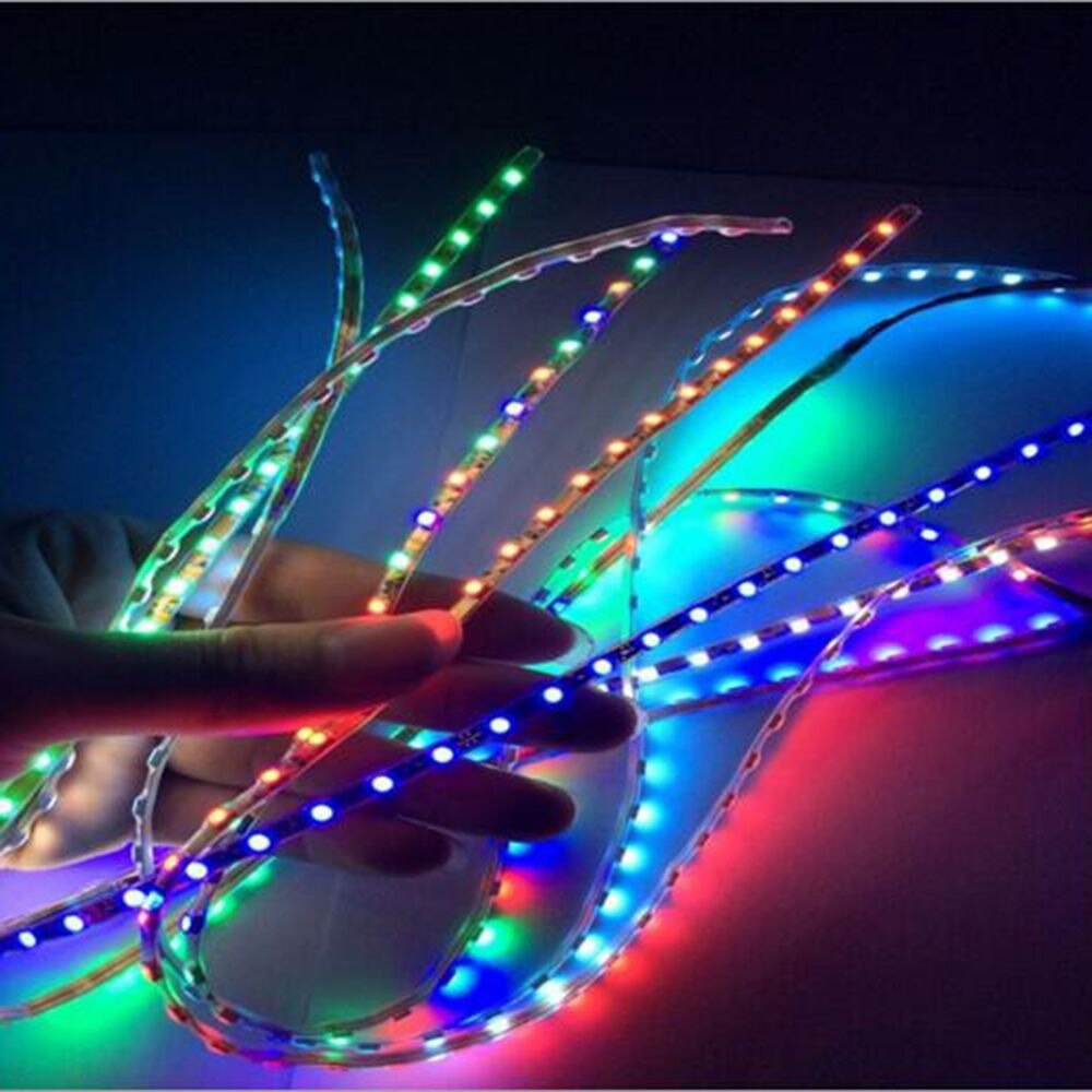 Tira de luces LED Flexible para decoración de coche y motocicleta, tira de luces LED de 45cm, 12V, resistente al agua, decoración del hogar