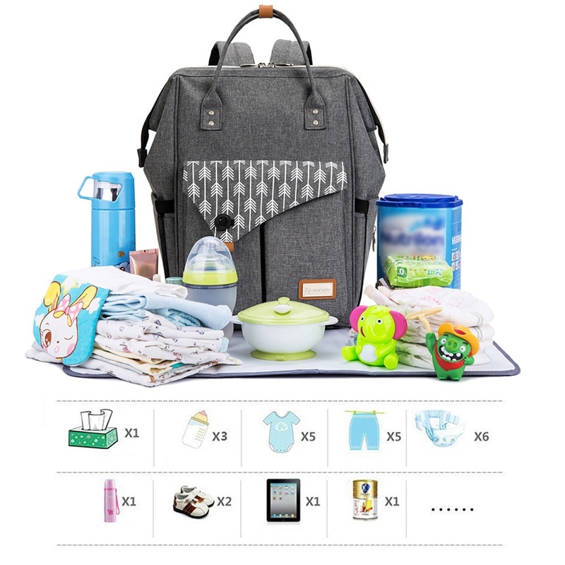 Lekebaby bébé paquet de couches multifonctionnel grande capacité bébé panier Pack imperméable couche de remplacement