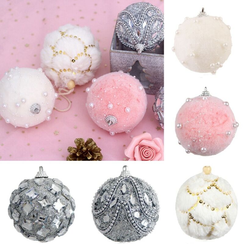 1pc jule plysj perle skum ball juletre ornament hengende kule ball anheng juletre dekorasjoner til hjemmet
