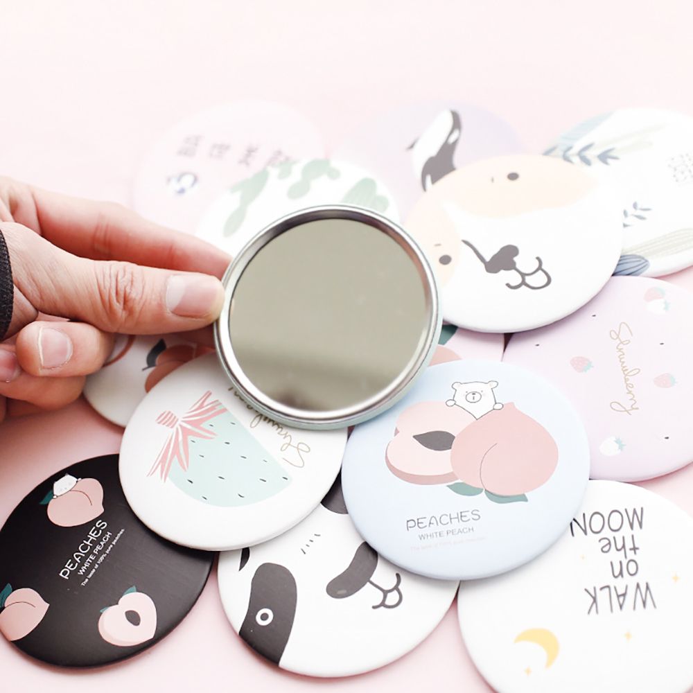 Espejo portátil de mano para maquillaje, 1 unidad, Mini espejo de maquillaje, espejo cosmético de bolsillo redondo de viaje, Accesorios de belleza portátiles de maquillaje
