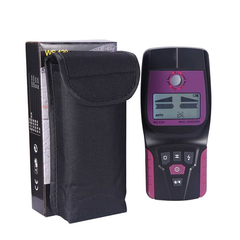 Ws -120 3 in 1 metalldetektor hitta väggskanner detektor metall trä kabel tråd stud hitta scanner led pip gr  ws120