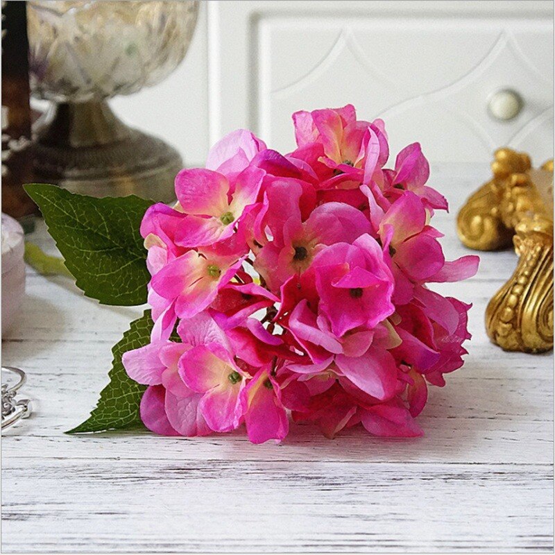 1 bundle Silk Hydrangea bridal bouquet artificial plants vases for home decor scrapbooking wedding needlework Year: 7