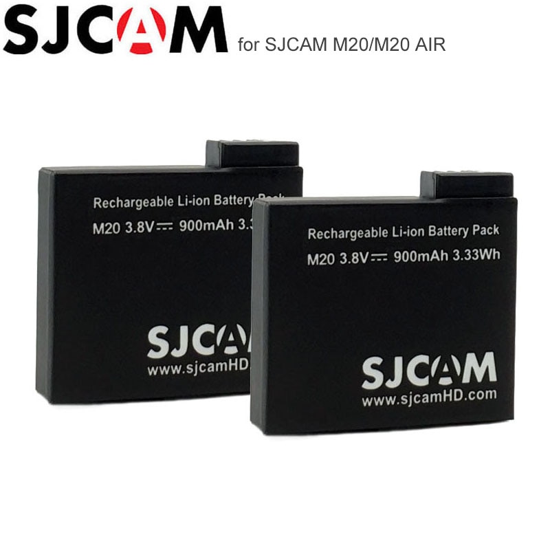 2Pcs Sjcam M20 Batterijen Oplaadbare Li-Ion Batterij 3.8V 900Mah Sport Actie Camera Dv Batterij