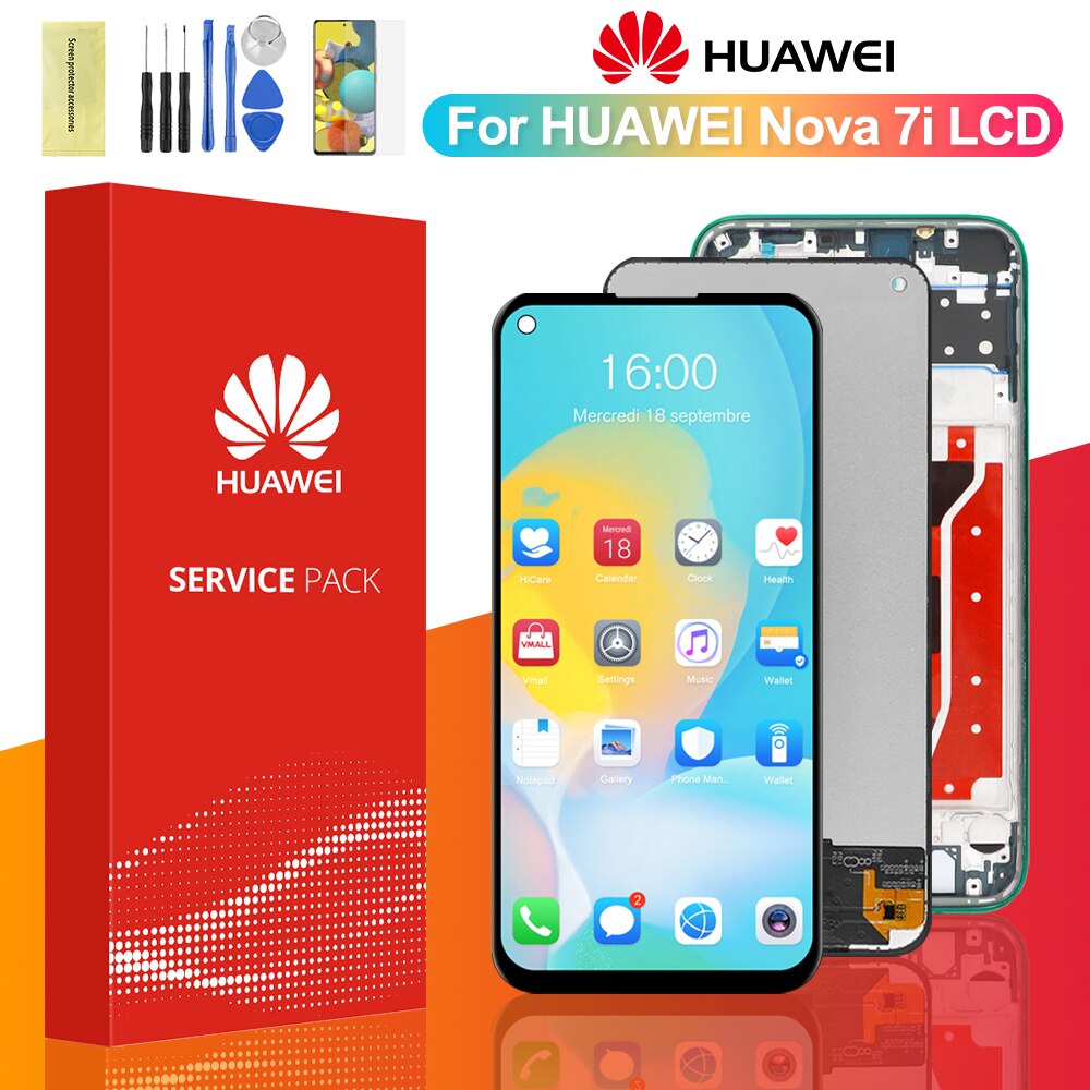 100%  getestete lcds für huawei  p40 lite lcd-display touchscreen-digitizer-einheit ersatz für huawei nova 7i jny -lx2 lcd