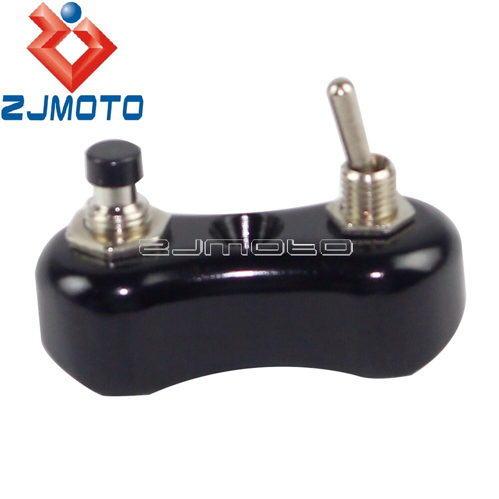 Old School Motorcycle Low Profile Switch Block Button For Harley Cafe Racer Bobber w/ 1" 7/8" Handlebar Retro Switch Black: Balck