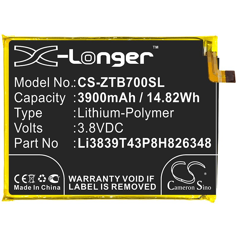 Cs 3900 mah  / 14.82wh akkus für zte  a7010,  blade  a7 ,  blade  a7s, ea72020 li3839 t 43 p 8 h 826348