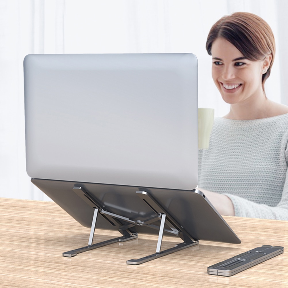 Bærbar bærbar stativ mobiltelefonstativ bokhylle justerbar stasjonær notisbokholderholder til 14-17.3 tommer pc bærbar pc
