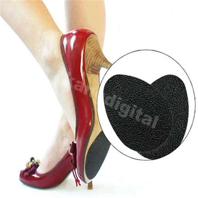 5 Pairs Women Rubber Anti-Slip Shoes Heel Sole Grip Protector Pads Non-Slip Cushion Accessories Black