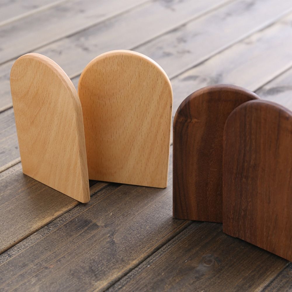 Nature Wooden Bookends Desktop Bookshelf Desk Organizer Office Home Book Accessories Storage Book Holder Wood Book Ends Rack 책꽂이