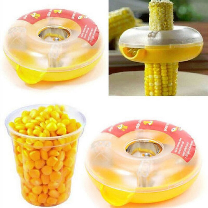 Round Stripping Device Corn Stripper Cob Remover Kerneler Kitchen Novelty Corn peeling Threshing One Step Corn Kerneler Peeler