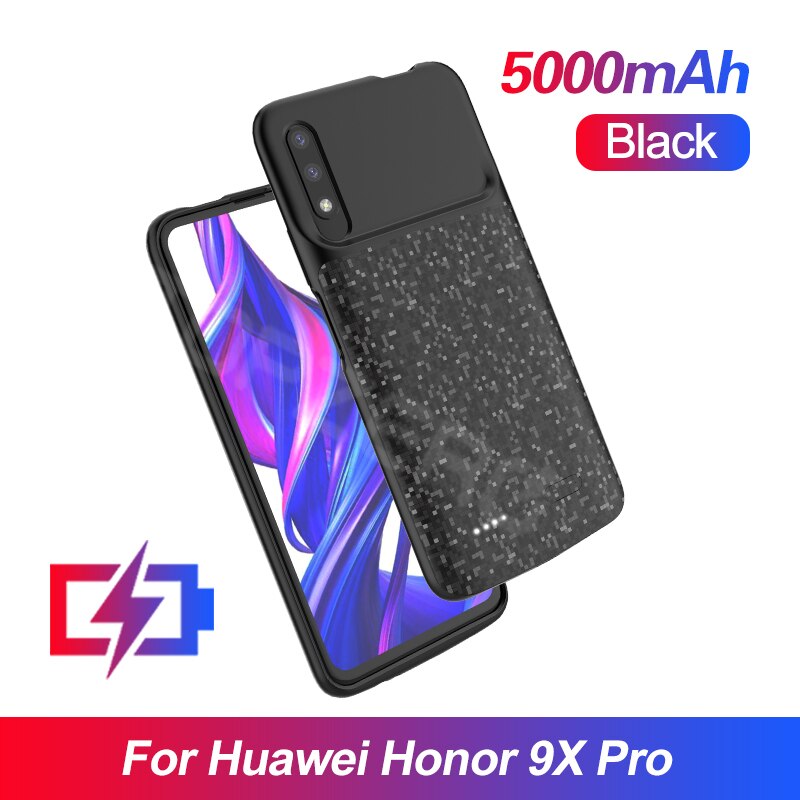 Funda de batería para cargador inalámbrico, funda trasera de 4700mAh para Huawei Mate 20 Pro Nova 3i 4e para Huawei Honor 8 8X 9X Pro 10: For Honor 9X Pro