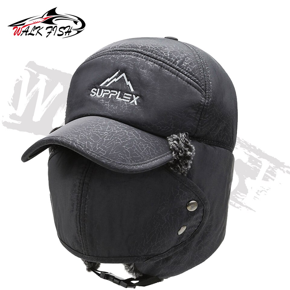 chodzić ryba czapka wędkarska zima ciepły mężczyźni Lei Feng czapka ochrona słuchu wiatroszczelna wodoodporna czapka narciarska aksamitna gruby odkryty kapelusz wędkarski: rodzaj C-szary