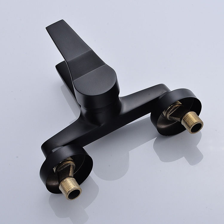 black Wall mounted bathtub faucet waterfall brass chrome finish bath shower mixer Bath Faucet Tap With Hand Shower Head Set: 2