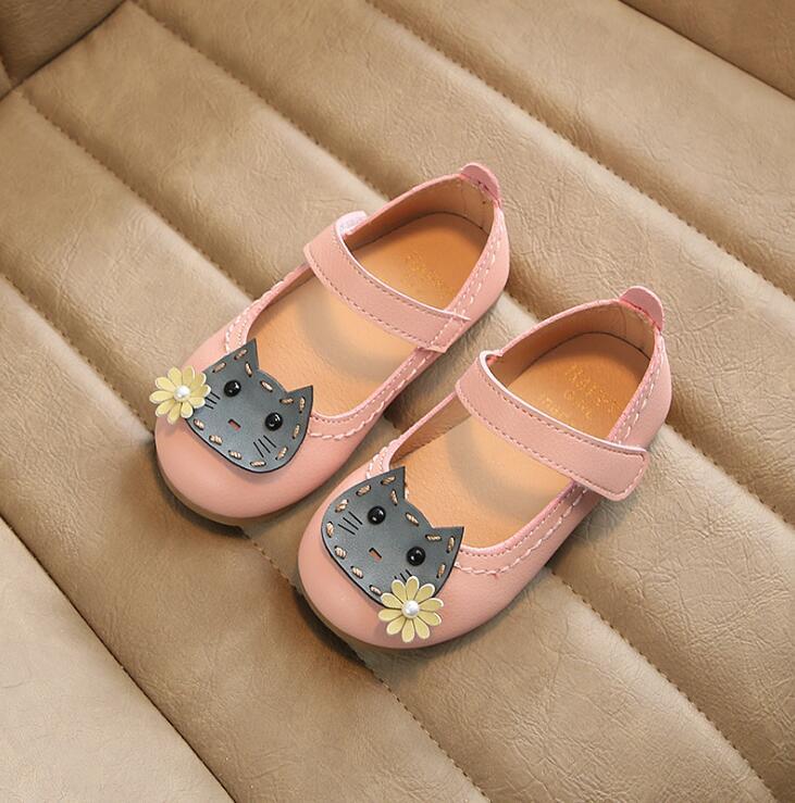 Vår og sommer jentesko låve jenter prinsesse flate sko 21-30 rosa beige sandaler