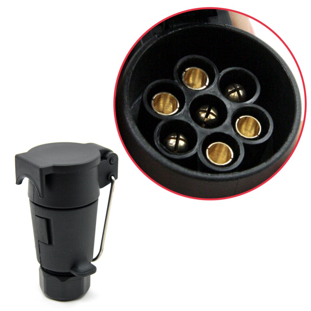 Tirol 7-Pin Trailer Socket Black frosted materials 7-Pole Trailer Socket 12V Tow bar Towing Socket N Type T21224b