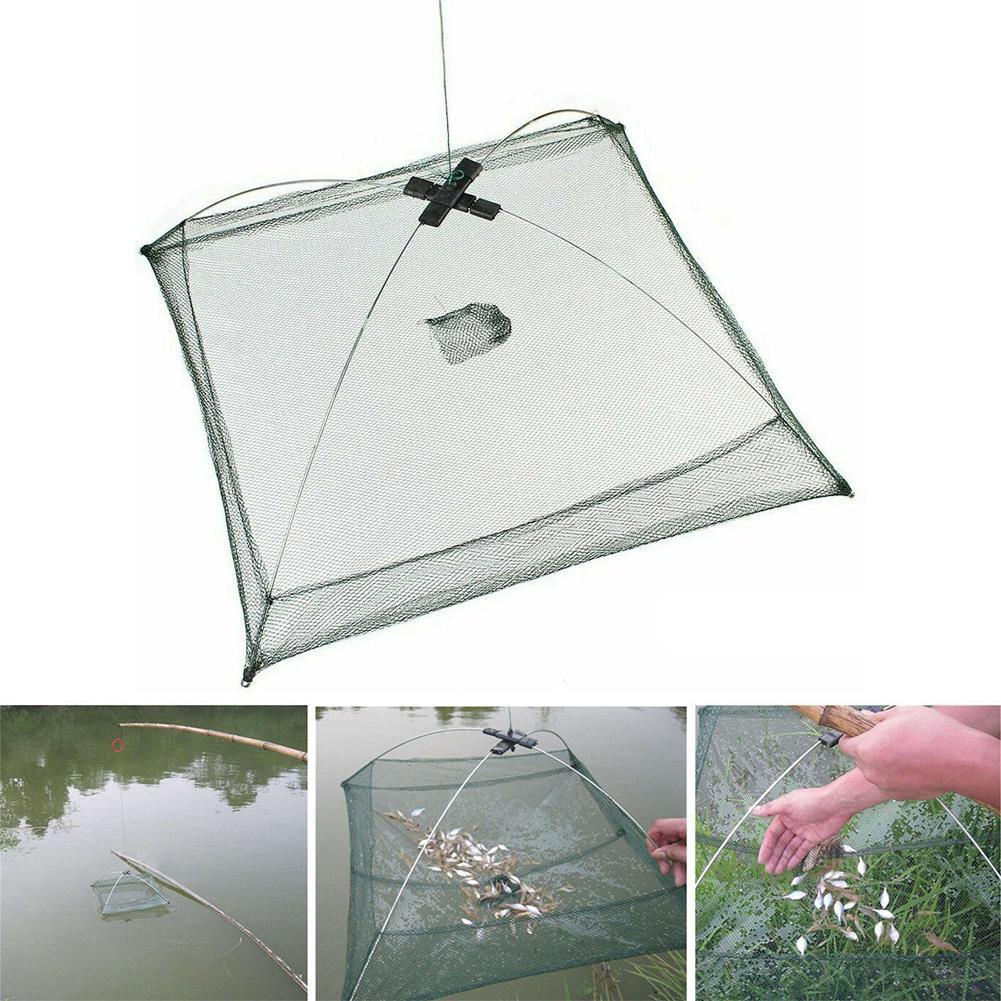 Folded Fishing Net Little Fish Shrimp Minnow Crab Baits Cast Mesh Trap Dip Lift Net Lifting Catching Fish Net Catch Crab 60cm