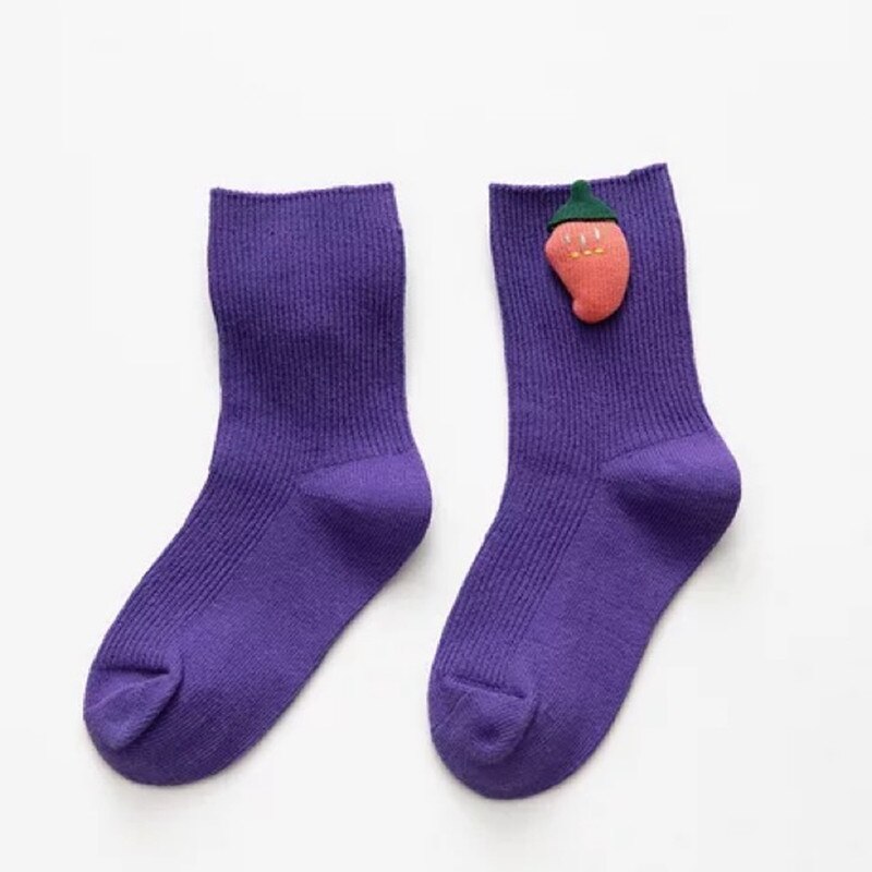 Kinderen Sokken Lente En Zomer Stijl Dubbele Steek Leuke Decoratieve Katoenen Sokken Kinderen Sokken Kinderkleding: 02 / 5-8Y