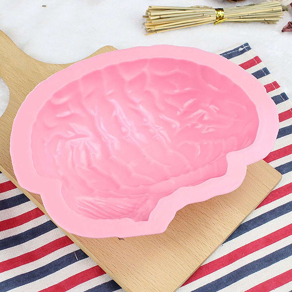 3D Siliconen Cakevorm Fun Diy Brain Vorm Pan Bakken Siliconen Halloween Cakevorm Pudding Jello Dessert Keukengerei Bakken Tools